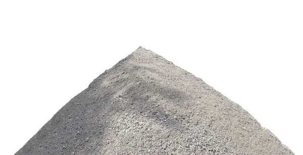 Stapel ballast grond geïsoleerd op witte achtergrond — Stockfoto