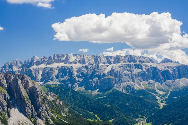 Alta Badia Bergzicht Uit Seceda Italië Alpen Zomer Landschap — Stockfoto