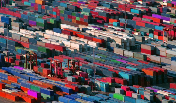 Many containers ready for shipping or transport, industrial phot — Stock Photo, Image