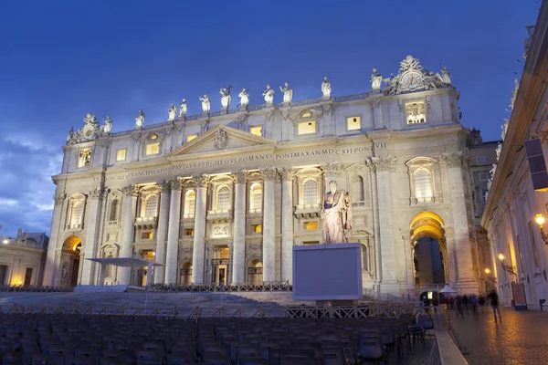 Catedral San Pedro Ciudad Del Vaticano Roma Italia Escena Nocturna — Foto de Stock