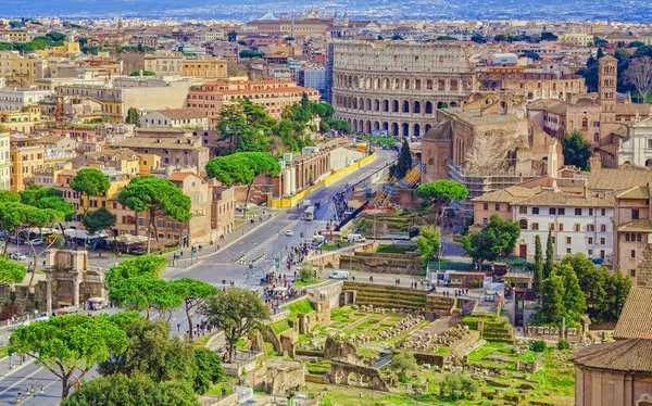Paisaje de la ciudad de Roma, Italia. vista aérea — Foto de Stock
