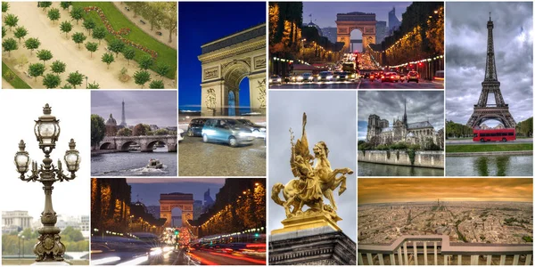 Ensemble Collage Images Paris France — Photo