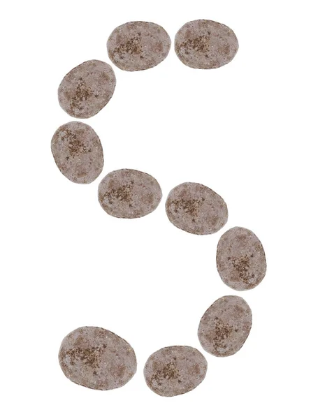 球形圆形石头或岩石被隔绝在白色 — 图库照片