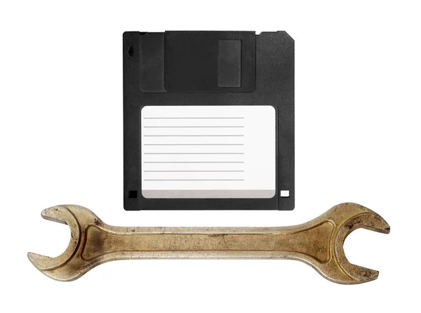 Klíč Nástroj pro opravu izolované na bílém — Stock fotografie