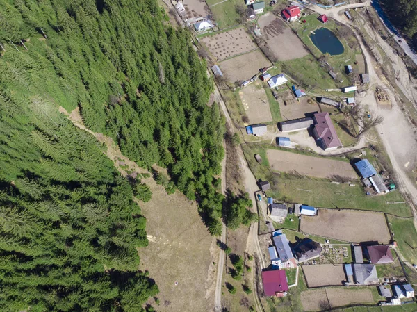 Aerial View Forest Village Countryside Petru Voda Romania — Stock Photo, Image