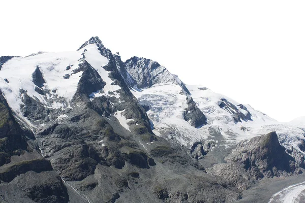 Grossglockner Pico Áustria Isolado Sobre Fundo Branco — Fotografia de Stock
