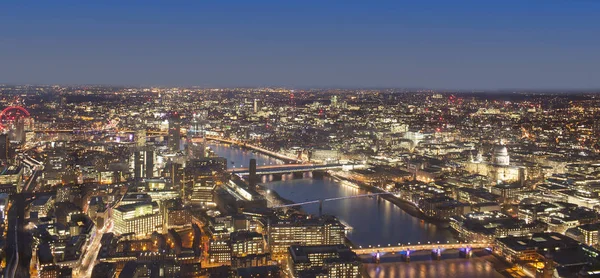 London City Scape Notte Regno Unito Vista Aerea — Foto Stock