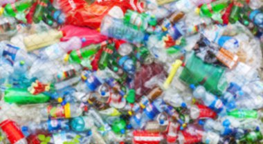 plastik çöp ve geri dönüşüm için önemsiz bulanık görüntüleri