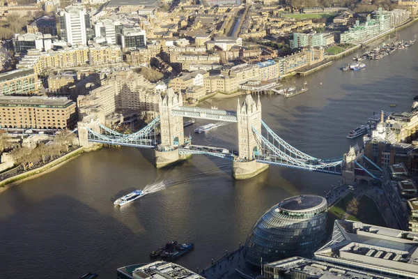 Vista Aérea Tower Bridge Cidade Londres — Fotografia de Stock