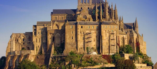 Деталі Saint Michel Замку Горі Франція — стокове фото