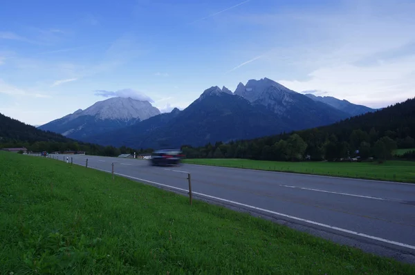 Rua Nas Montanhas Baviera Alemanha Alpes — Fotografia de Stock