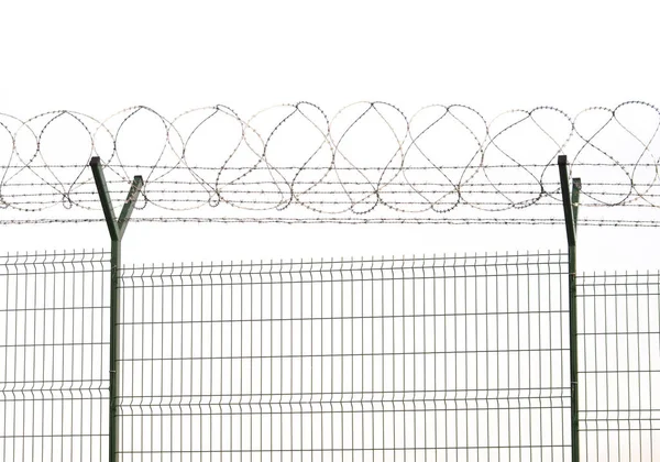 barbed wire and fence for security at airport or prison