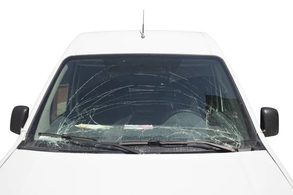 Front Car Broken Windscreen Isolated — Stock Photo, Image
