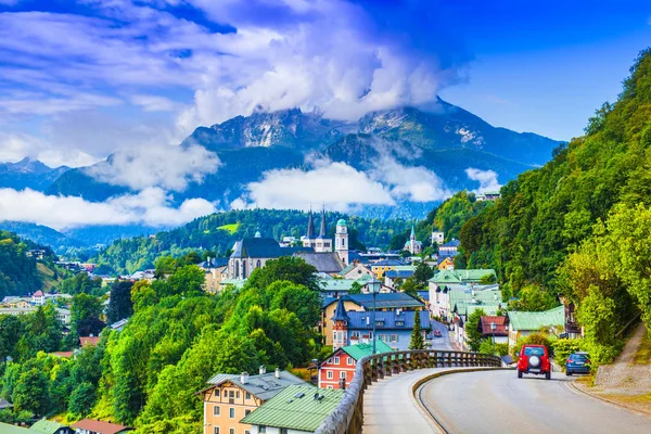 德国阿尔卑斯山中的Berchtesgaden山区度假胜地 — 图库照片