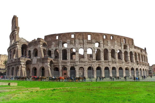 Edifício Coliseu Cidade Roma Itália Isolado Branco — Fotografia de Stock