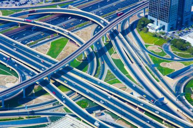 Dubai city, Birleşik Arap Emirlikleri yolların kesiştiği. aeria