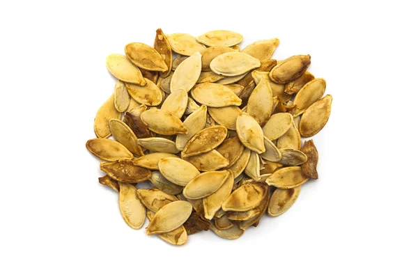 Crispy Home Made Pumpkin Seeds Baked Isolated White — 스톡 사진