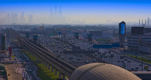 Paisaje Urbano Dubai Street Emiratos Árabes Unidos —  Fotos de Stock