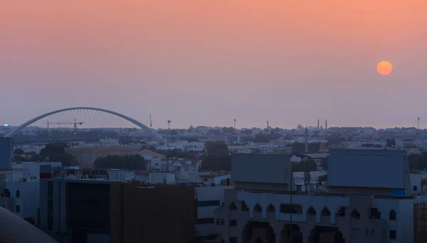 Paesaggio Urbano Della Città Dubai Tramonto Emirati Arabi Uniti — Foto Stock