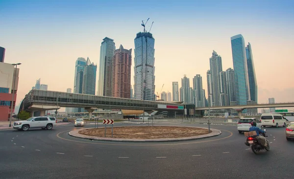 Zayed Road Dubai Vista Mattutina — Foto Stock