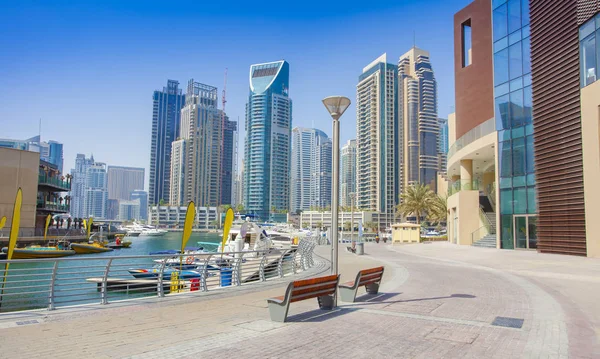 Dubai Marina Cidade Emirados Árabes Unidos Conceito Viagem — Fotografia de Stock
