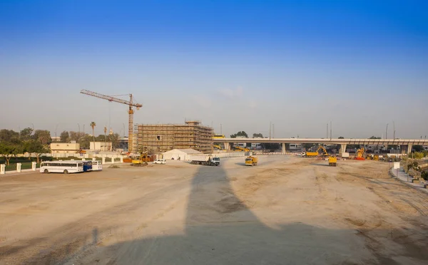 Sitio Construcción Dubai Emiratos Árabes Unidos Imagen de archivo