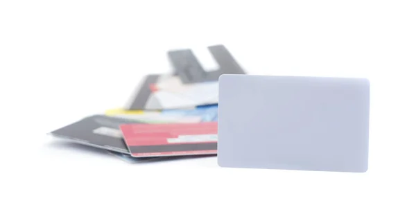 Creditcards Board Met Witte Achtergrond — Stockfoto