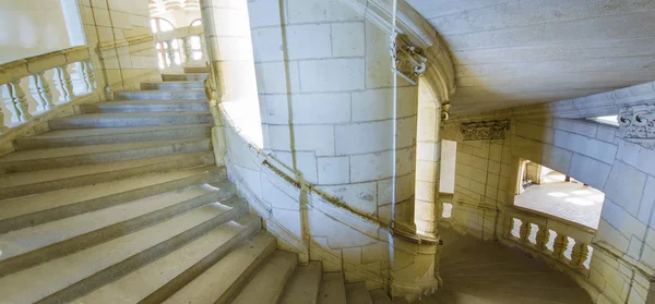 Chambord Kalesinden Eski Spiral Merdivenler Fransa — Stok fotoğraf