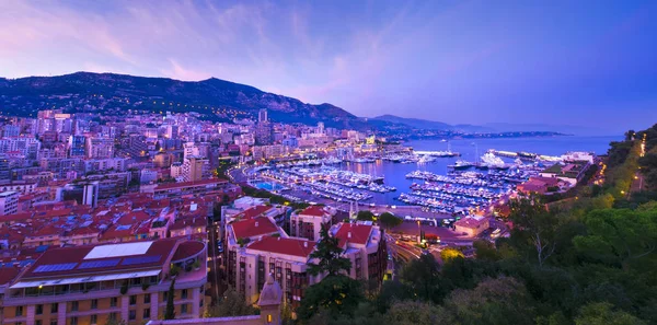 Monte Carlo Ciudad Mónaco Por Noche — Foto de Stock