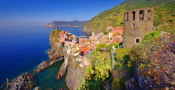 Stara Wioska Vernazza Cinque Terre Włochy — Zdjęcie stockowe