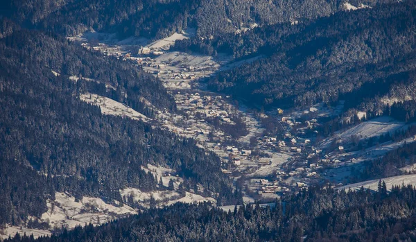 Aldeia Inverno Petru Voda Roménia — Fotografia de Stock