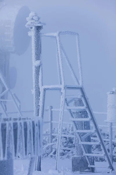 Instrumentos Estación Meteorológica Para Hielo Sol Invierno — Foto de Stock