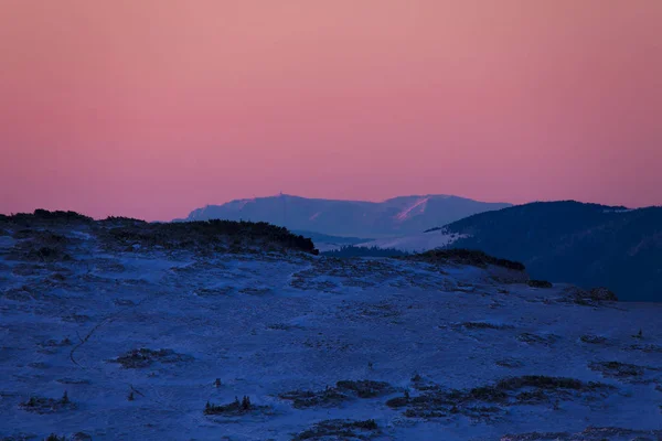 Monte Bucegi Nei Carpazi Visto Ceahlau Toaca Romania — Foto Stock