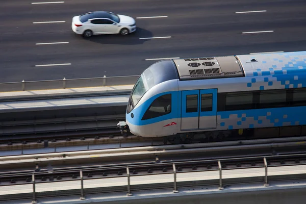 Dubai Eau Septiembre 2018 Moderno Transporte Metro Centro Ciudad Dubai — Foto de Stock