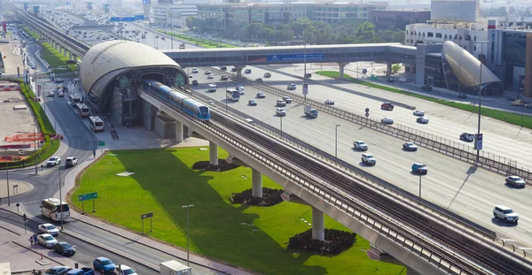 Dubai Eau Settembre 2018 Moderno Trasporto Metropolitano Nel Centro Dubai — Foto Stock