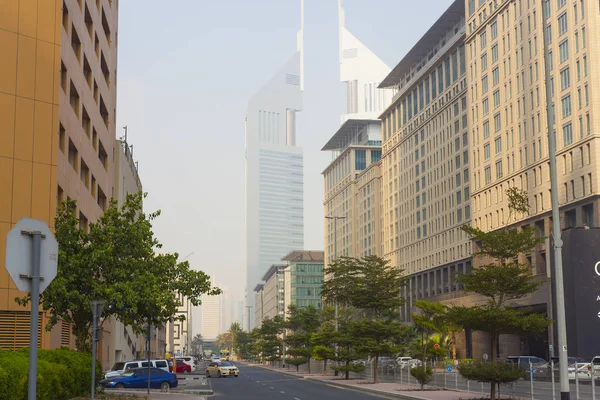 Dubai Eau Septiembre 2018 Calle Dubai Con Emirates Towers Eau — Foto de Stock