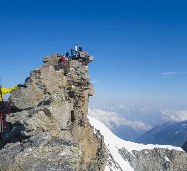 Gran Paradiso Szczyt Lub Szczyt 4061M Włochy Alpy — Zdjęcie stockowe
