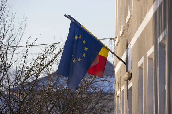 Bandiera Dell Unione Europea Edificio — Foto Stock