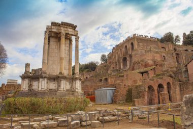 Roma Forum 'undaki eski kalıntılar, Roma şehri. İtalya