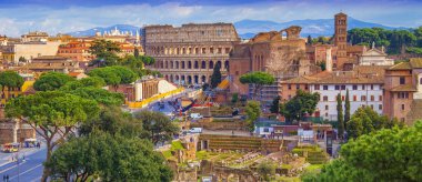 Roma şehrinin manzarası, İtalya. hava görünümü
