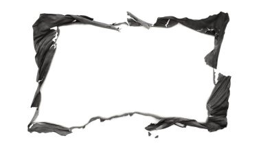 Metin izole etmek için beyaz alanı olan eski yanmış kağıt