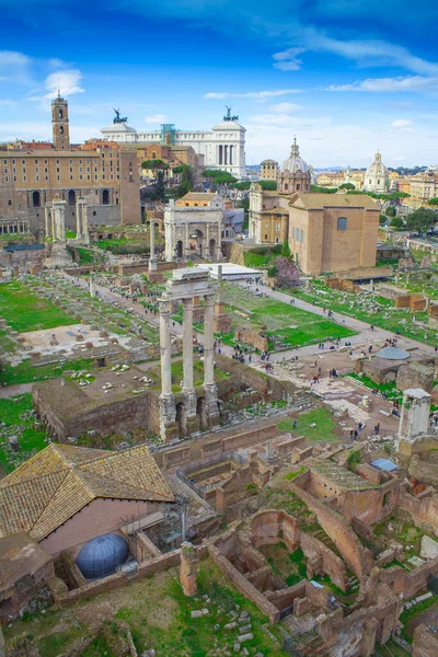 Ruiny Forum Romanum City Rome Włochy — Zdjęcie stockowe