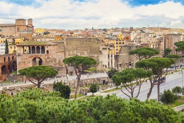 Róma Városképe Régi Romok Olaszország — Stock Fotó