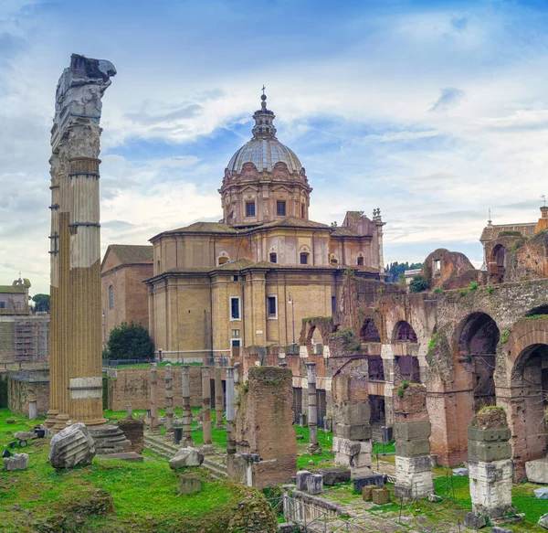 Ruinen Des Römischen Forums Rom Italien — Stockfoto