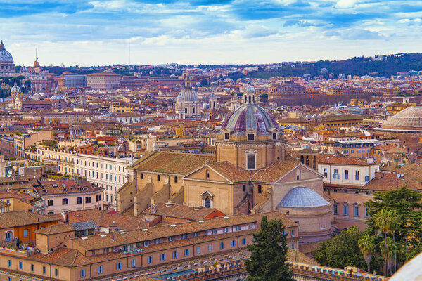 Cityscape of Rome city, Italy. aerial view