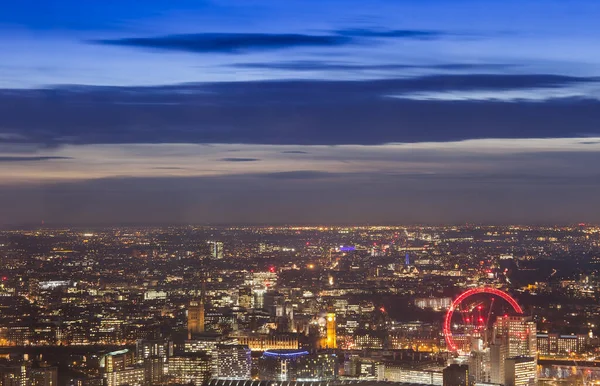 Londres Paisaje Urbano Por Noche Reino Unido Vista Aérea — Foto de Stock