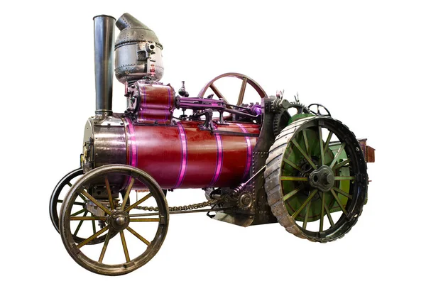 Старый Ретро Трактор Паром Винтажное Изображение — стоковое фото