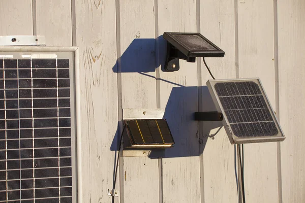 Frozen Solar Panels House Winter — 스톡 사진