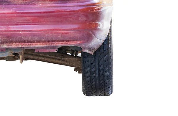 Back Car Tire Snow — Stock Photo, Image