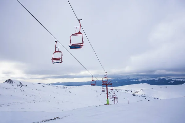 Télésiège Pour Piste Ski Montagne — Photo
